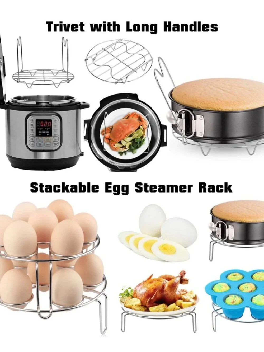 🍲 NEW 17 Pc Instant Pot Accessories Set 6/8 Qt Steamer Basket Egg Bites Pan